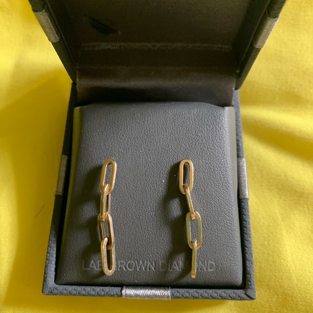 10k Gold Paperclip Earrings